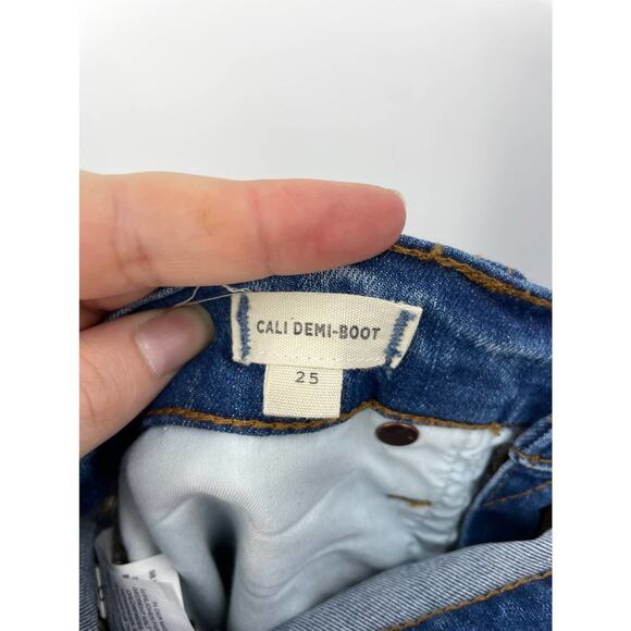 Madewell Jeans Womens Size 25 Cali Demi Boot Button Fly Bronson Wash Distressed - Picture 7 of 9